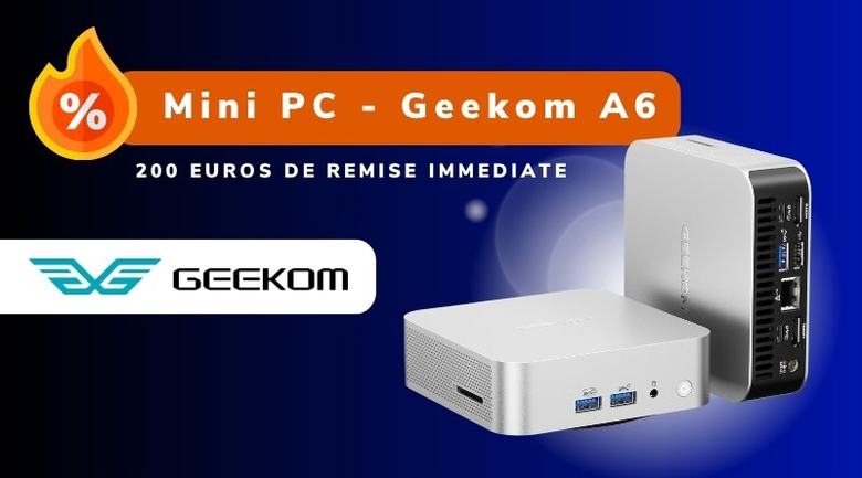 Bon plan : le mini PC Geekom A6 a le droit à 200 euros de réduction immédiate avec ce code