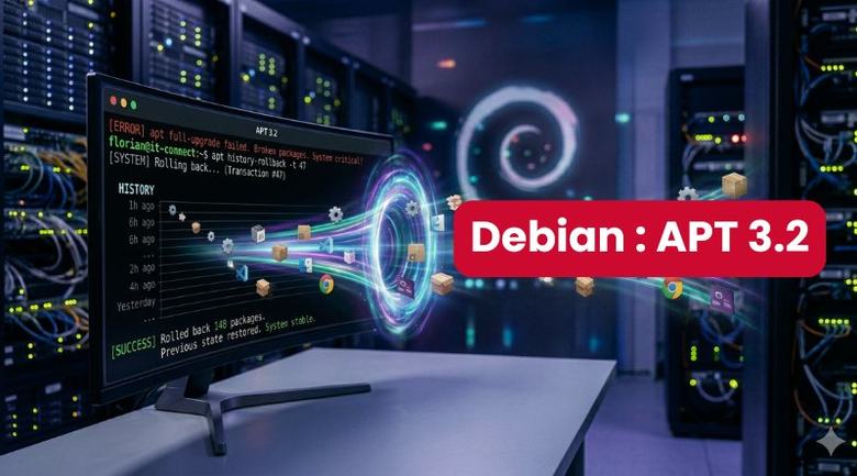 Debian : le nouveau APT 3.2 gère l’historique et les retours-arrière