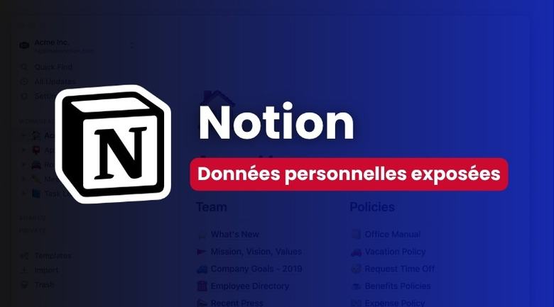 Les sites Notion divulguent les photos de profil et les e-mails des éditeurs