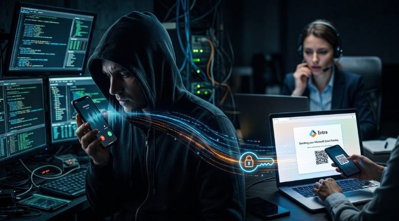 Microsoft 365 : pendant que la victime est au téléphone, l’attaquant crée sa propre passkey Entra