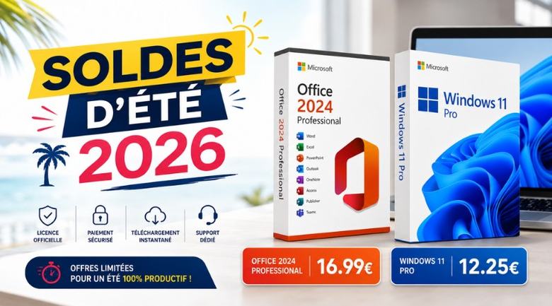 Soldes d’été 2026 GoDeal24 : Office 2024 Pro Plus à 16.99€ et Windows 11 Pro à 12.25€