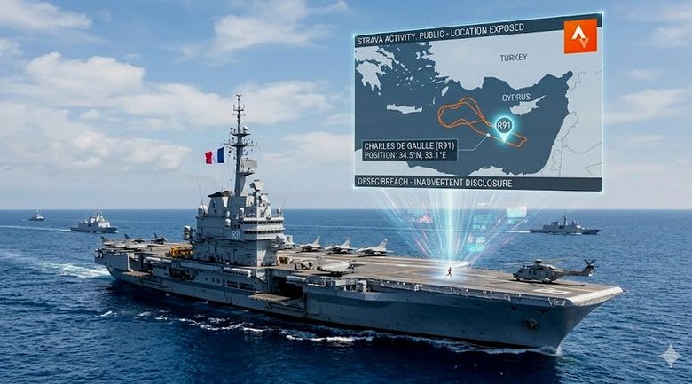 StravaLeaks : quand un simple footing dévoile la position exacte du porte-avions Charles-de-Gaulle