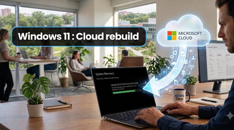 Windows 11 : avec Cloud rebuild, Microsoft réinstalle votre PC depuis le cloud, même s’il ne démarre plus